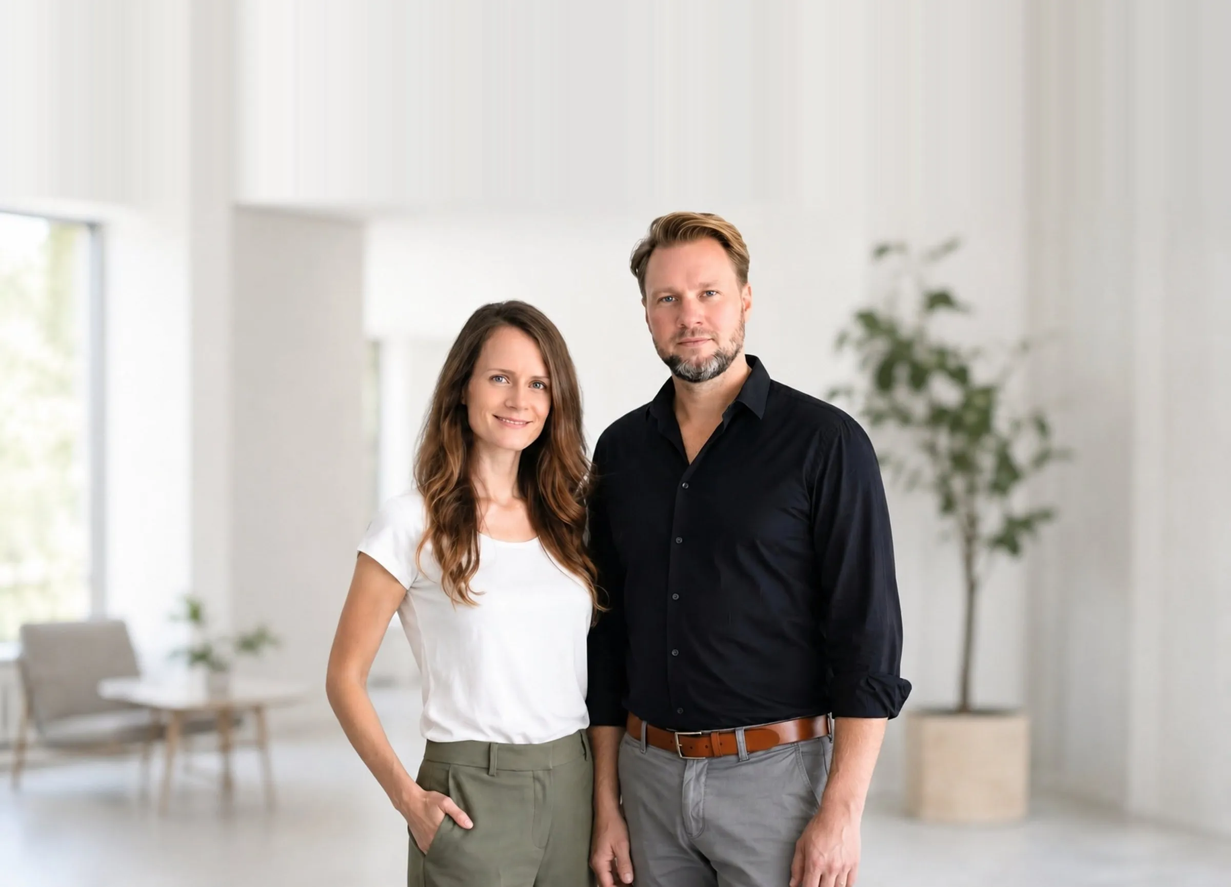 Christina und Albert Kaindl in einer hellen Ferienwohnung